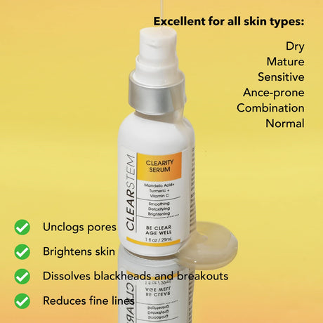 CLEARstem CLEARITY Mandelic Acid Serum - Blackhead, Acne Dissolver 1 oz