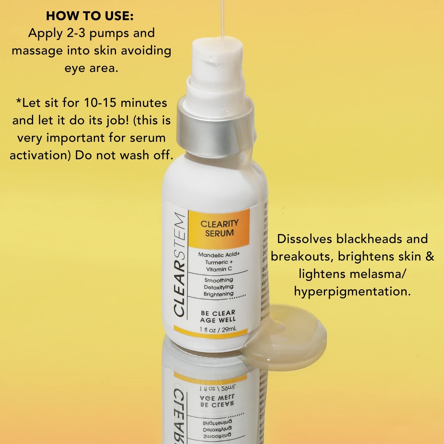 CLEARstem CLEARITY Mandelic Acid Serum - Blackhead, Acne Dissolver 1 oz