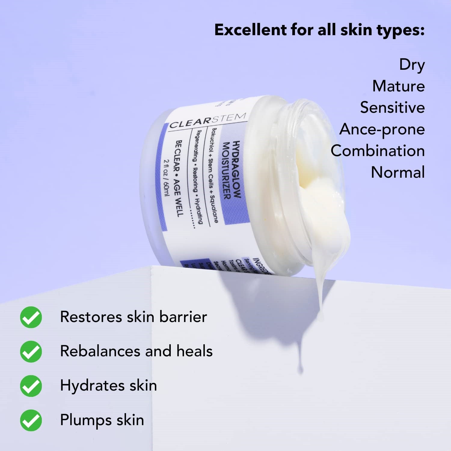 CLEARstem Hydraglow Stem Cell Moisturizer 2 oz