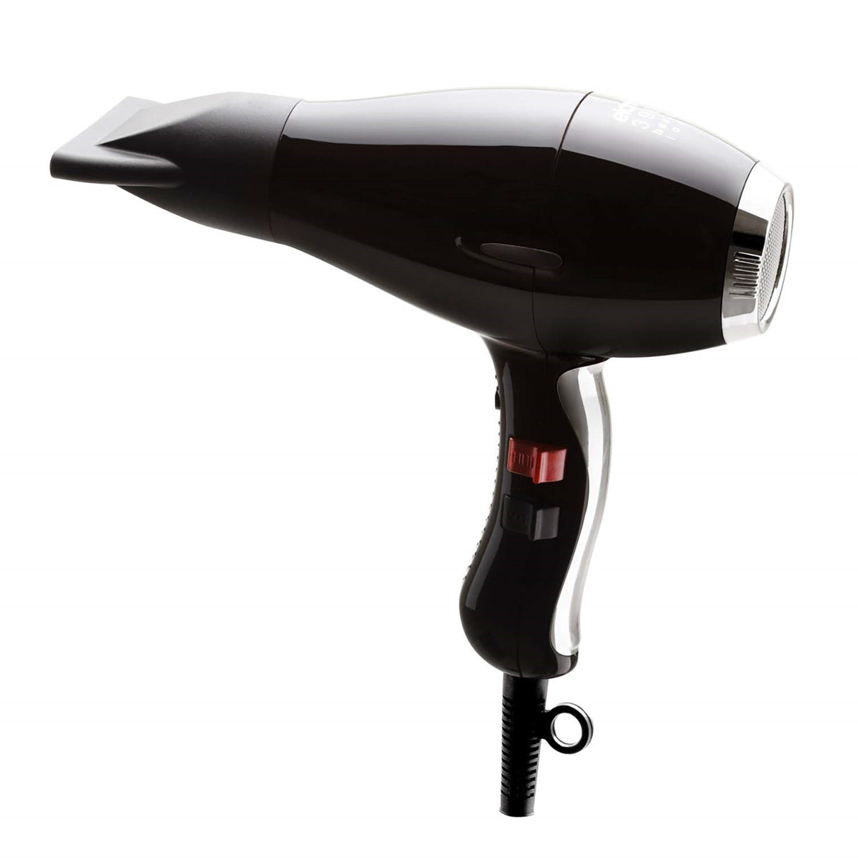 Elchim 3900 Light Ionic Hair Dryer - Black w/ Silver Chrome