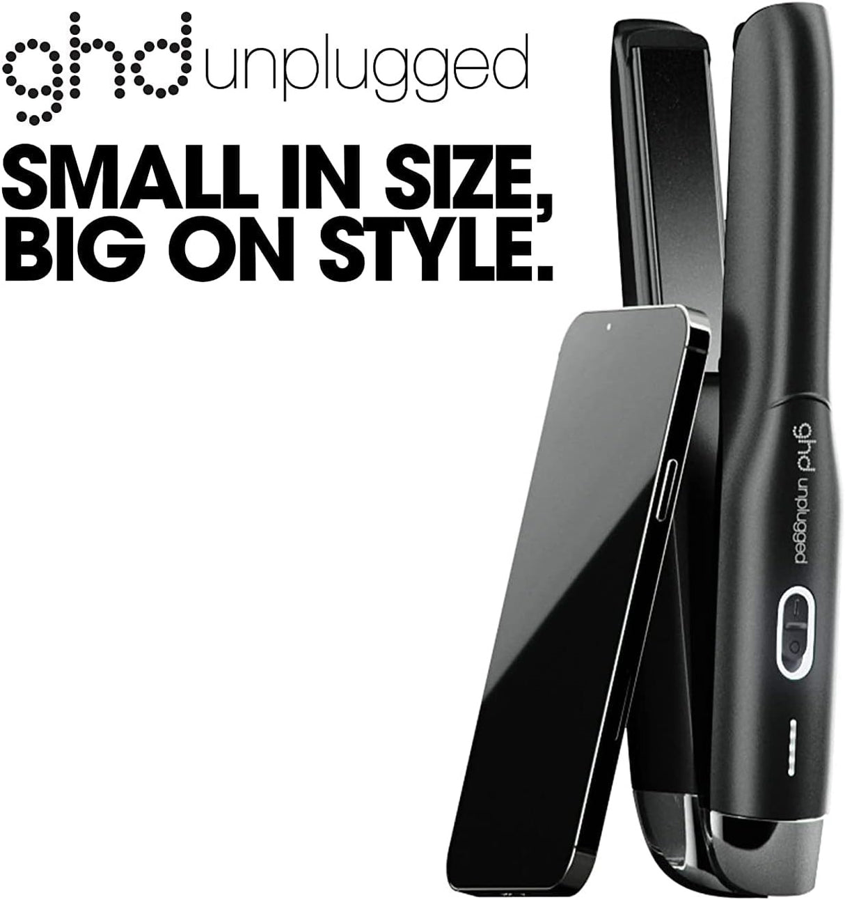 GHD Black Unplugged Cordless 1" Styler Flat Iron