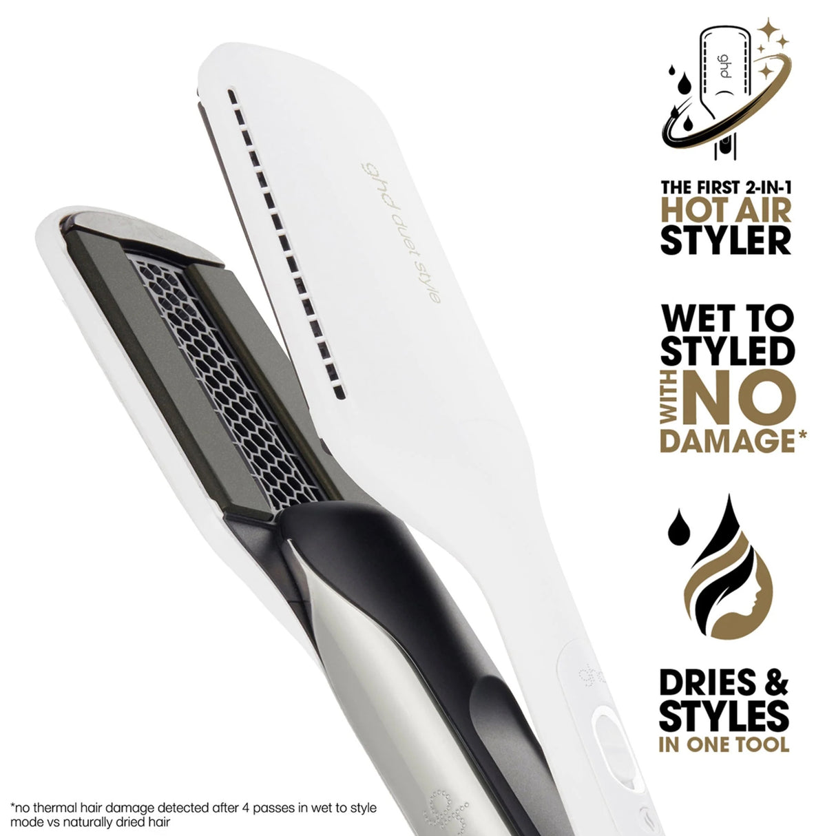 GHD Duet Styler 2-In-1 Hot Air Styler - White