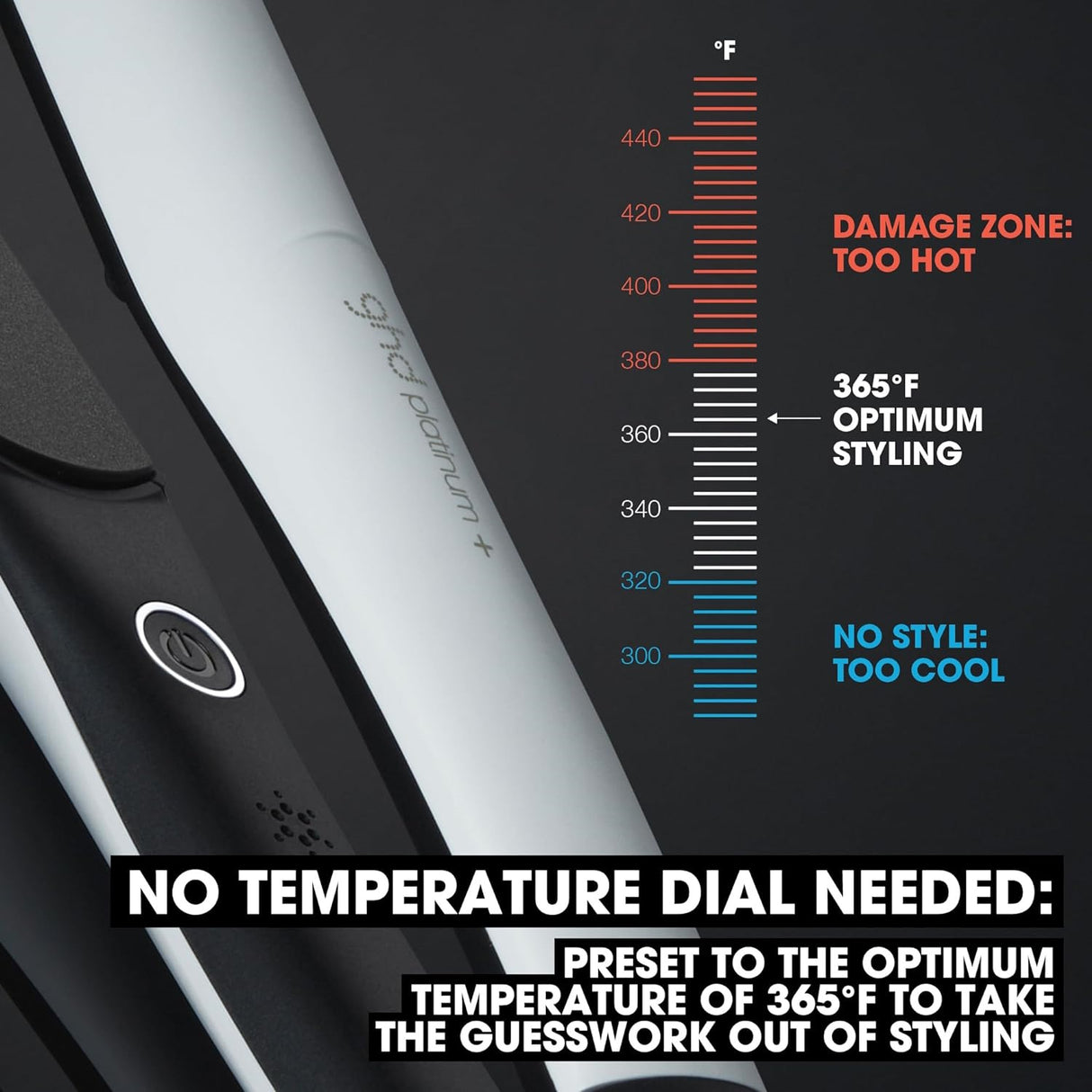 GHD Platinum+ Styler 1" White Flat Iron Straightener