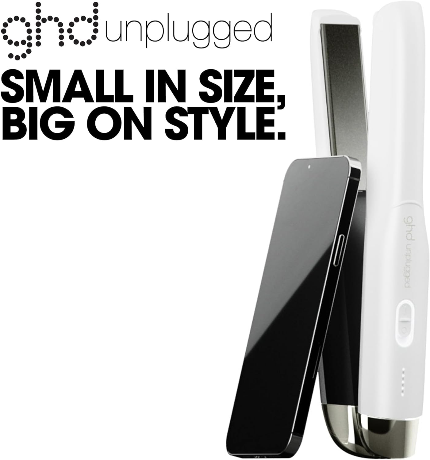 GHD White Unplugged Cordless 1" Styler Flat Iron
