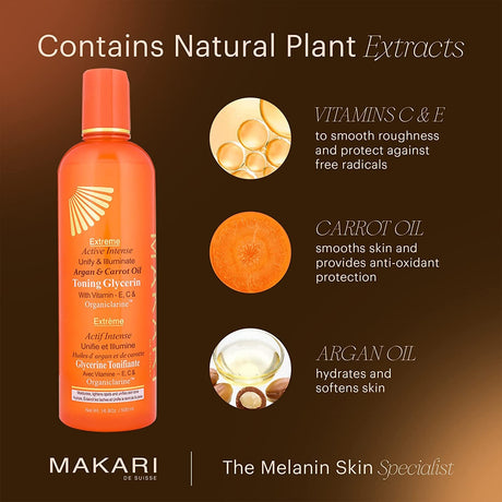 Makari Extreme Argan & Carrot Oil Tone Boosting Body Glycerin 16.8 oz.
