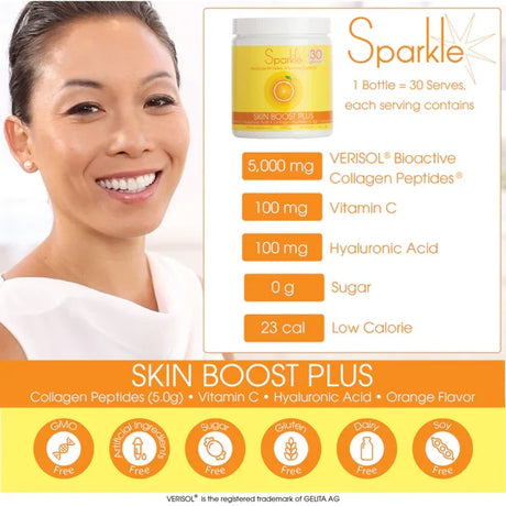 Sparkle Wellness 50 Serve SKIN BOOST PLUS Collagen Powder - No Flavor