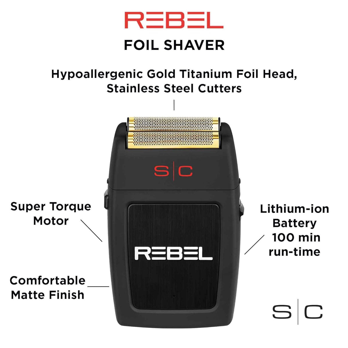 StyleCraft Rebel SC802B Super Torque Cord/Cordless Foil Shaver