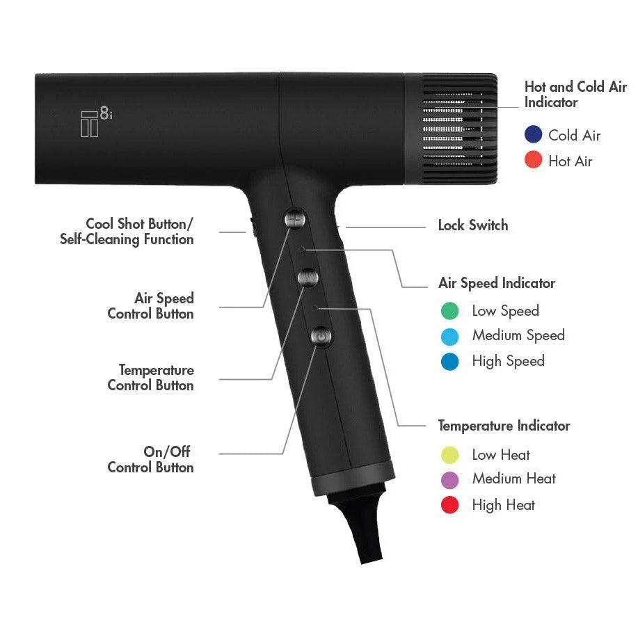 TUFT Professional T8i Hypersonic Digital Brushless Hair Dryer