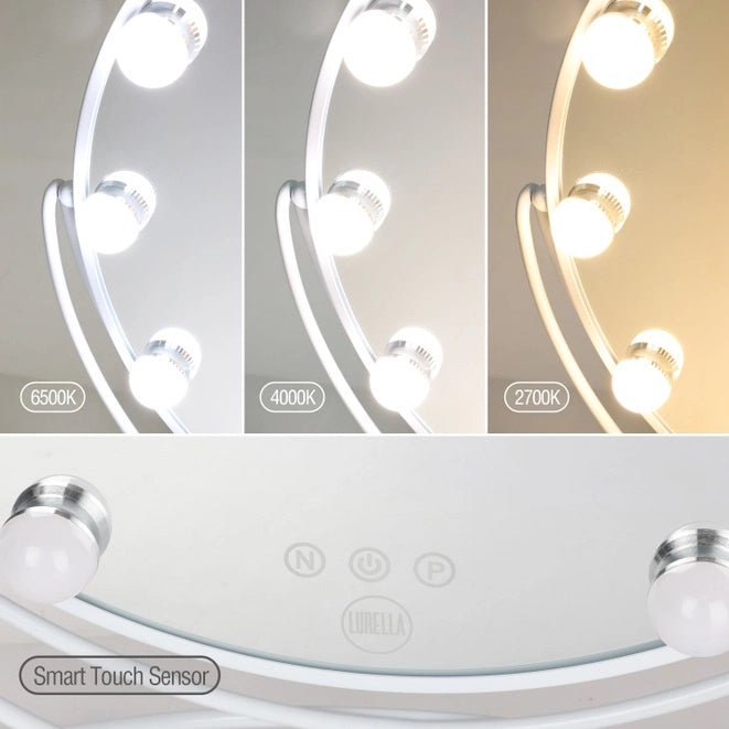White Round Dimmable Lighted Vanity Mirror