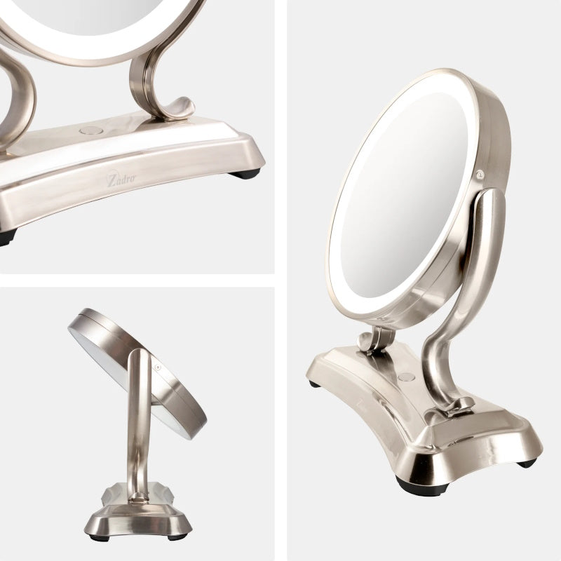 Zadro GLALT45RS Satin Nickel Glamour Led Lighted Makeup Mirror