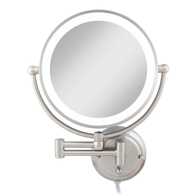Zadro Glamour GLAW45 Plug-in Satin Nickel Lighted Wall Mounted Makeup Mirror