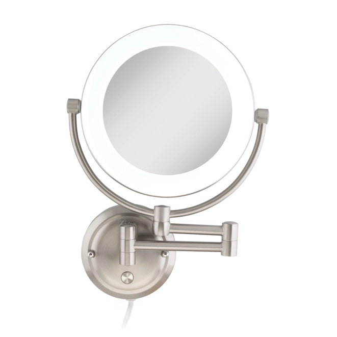 Zadro Lexington SLWRLT410 Satin Nickel Lighted Wall Mounted Makeup Mirror