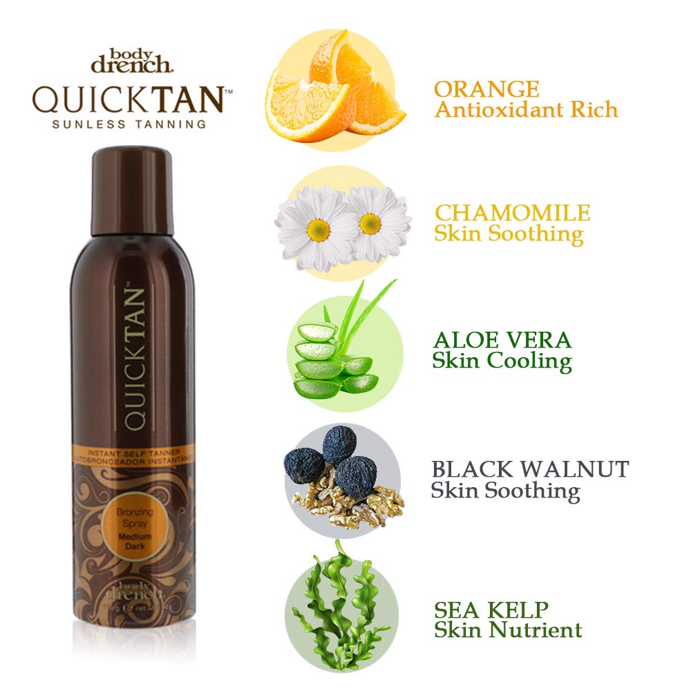 Body Drench Quick Tan Sunless Self Tanning Spray 6 oz