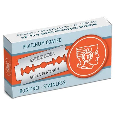 MERKUR Double Edge Razor Blade Super Platinum Silver 910 - 100 pack Safety Razor