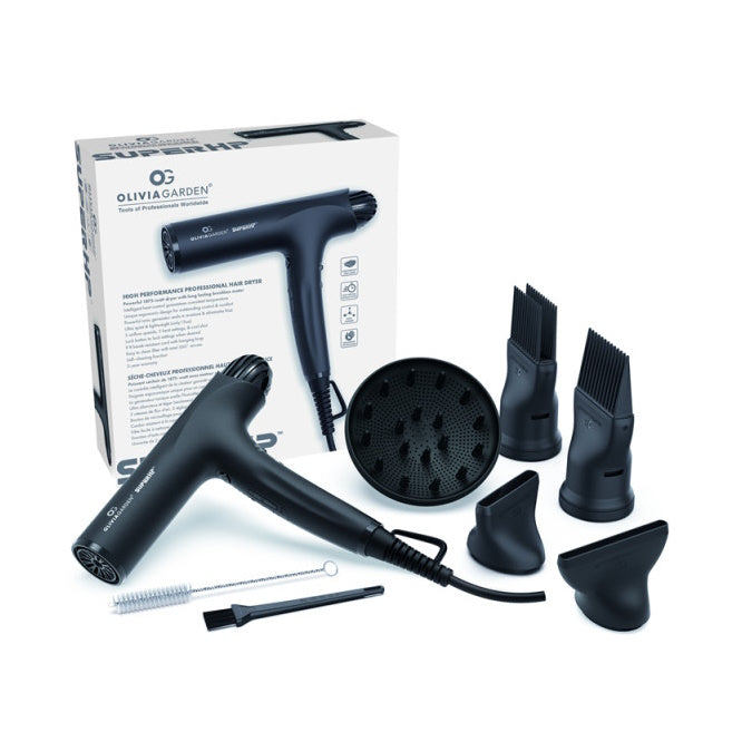 Olivia Garden SuperHP High Performance Professional Hair Dryer - Black Hair Dryers