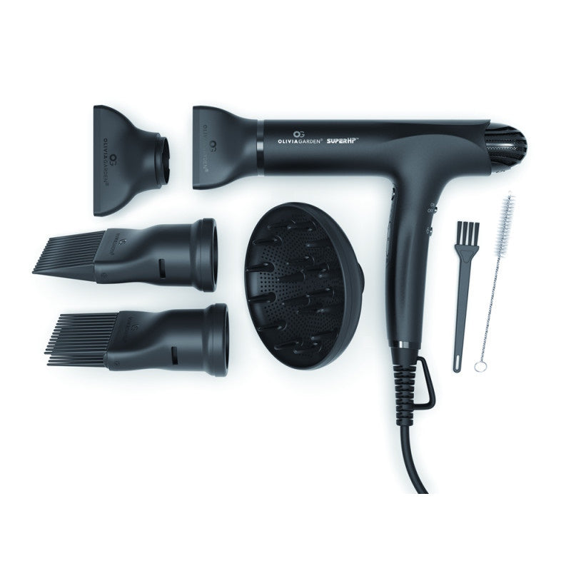 Olivia Garden SuperHP High Performance Professional Hair Dryer - Black Hair Dryers