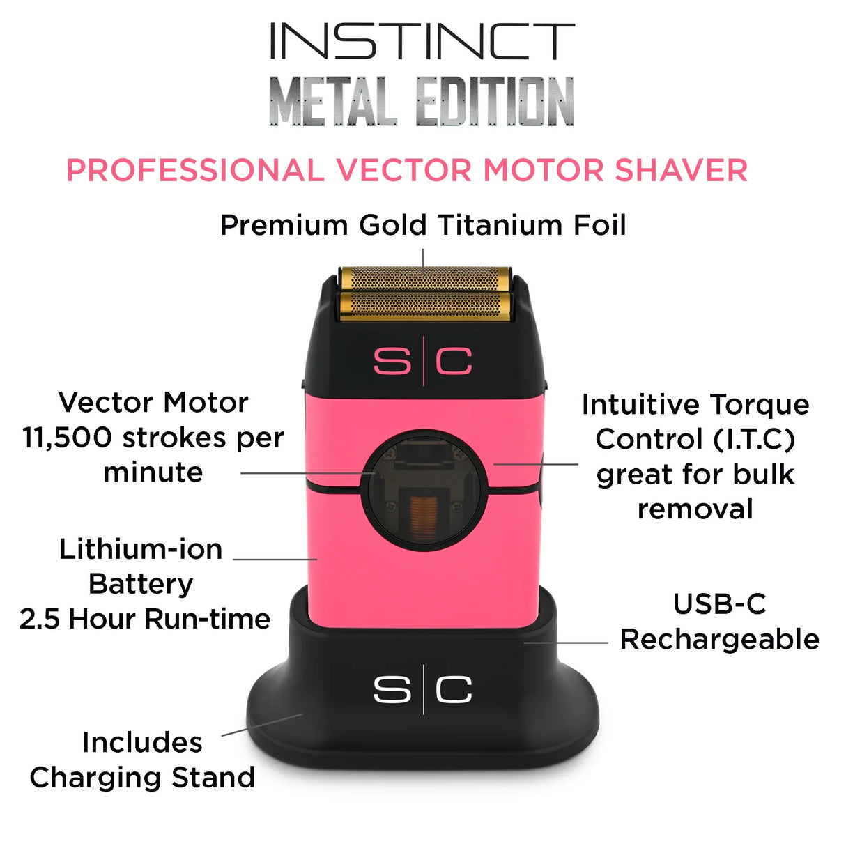 Stylecraft Instinct Double Foil Shaver - Pink SC807PK