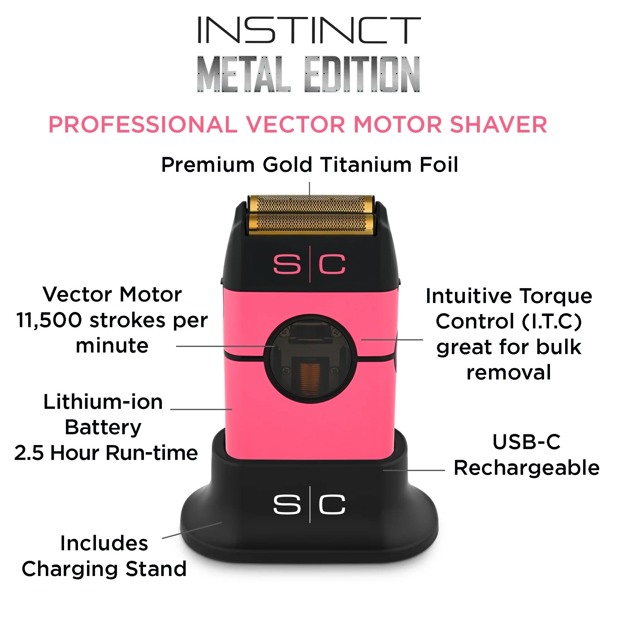 Stylecraft Instinct Double Foil Shaver - Pink SC807PK