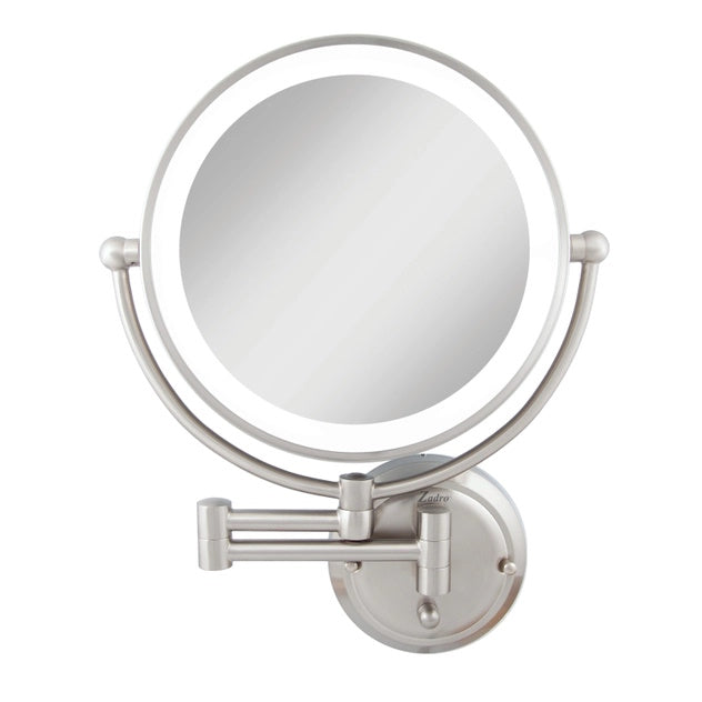 Zadro GLAW45HW Satin Nickel Hardwire Lighted Wall Mounted Makeup Mirror