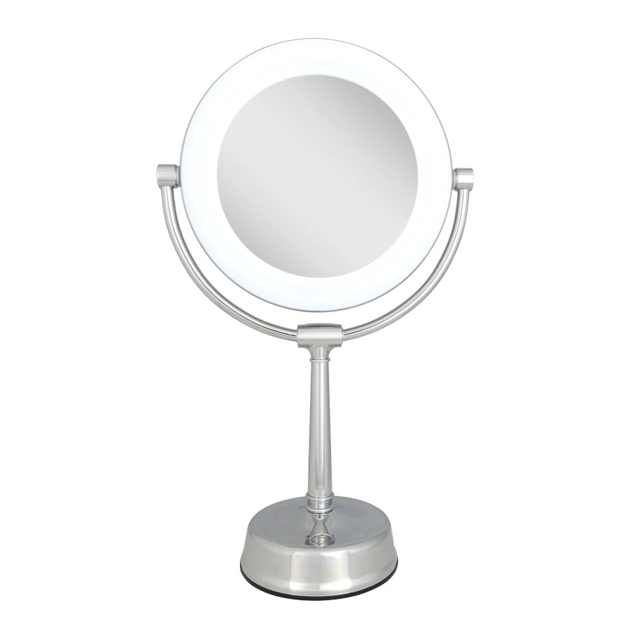 Zadro Lexington SLVRLT310 Chrome Tabletop Lighted Makeup Mirror