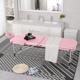 Pink 3 Section Reclining Folding Massage Table 