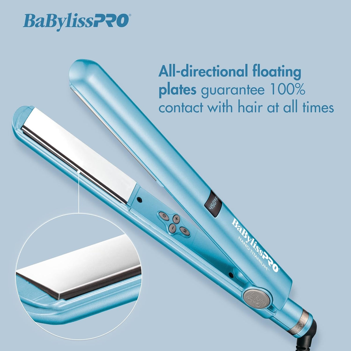 BabylissPro BNT4095TUC Nano Titanium Digital 1" Flat Iron Hair Straightener 