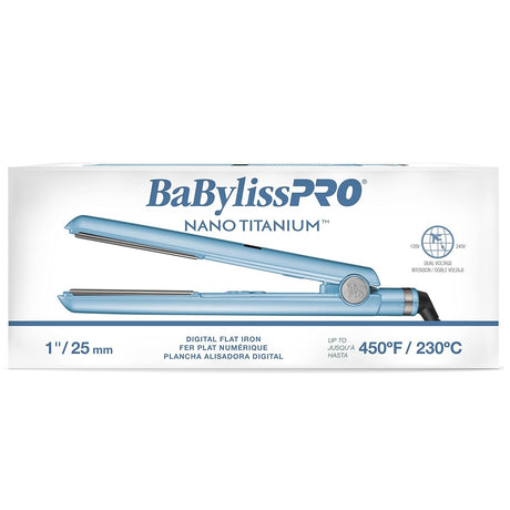 BabylissPro BNT4095TUC Nano Titanium Digital 1" Flat Iron Hair Straightener 