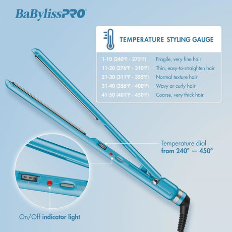 BabylissPro BNT4073TUC Nano Titanium Ultra-Thin 1.5" Straightener 