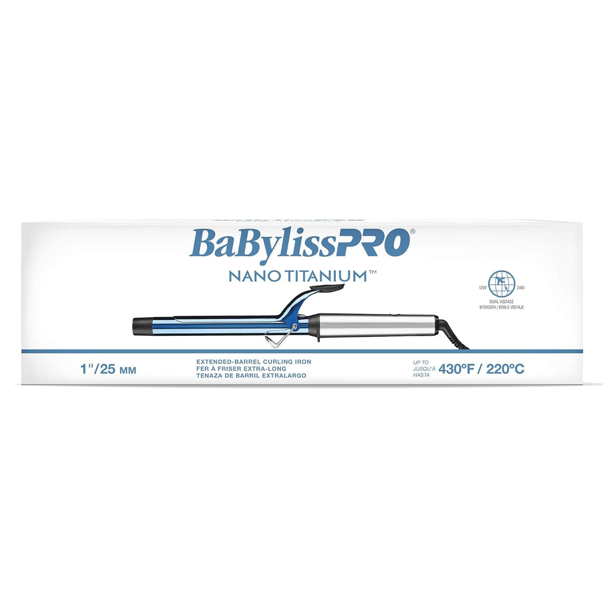 BaBylissPRO Nano Titanium Extended Barrel 1" Curling Iron 