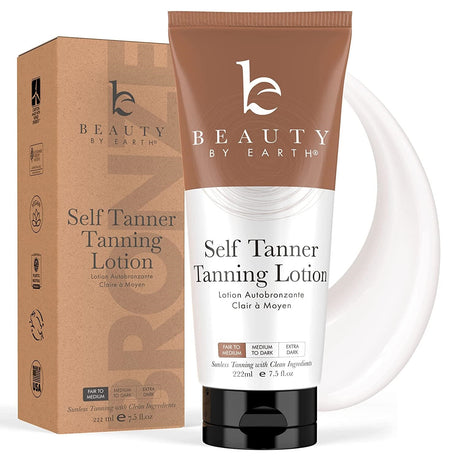 Beauty by Earth Large 7.5 oz Self Tanner Tanning Lotion - Fair to Medium 