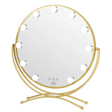 Golden Round Dimmable Lighted Vanity Mirror 
