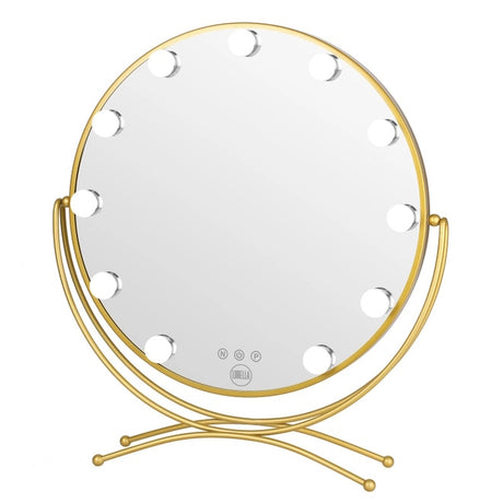 Golden Round Dimmable Lighted Vanity Mirror 