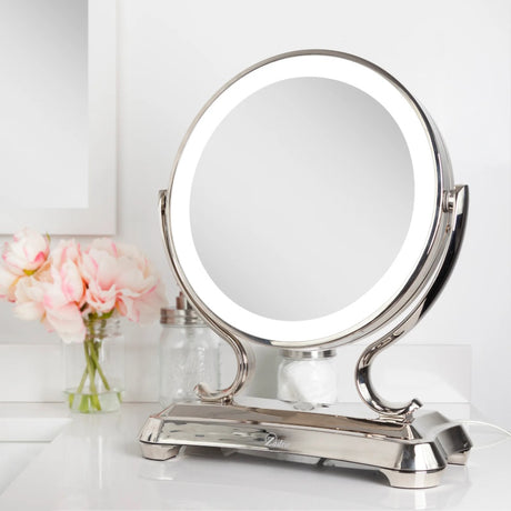 Zadro GLALT75 Polished Nickel Glamour Led Lighted Makeup Mirror 