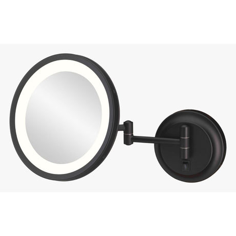 Aptations 944-2-155HW Matte Black Lighted Wall Mount Mirror - Hardwired 