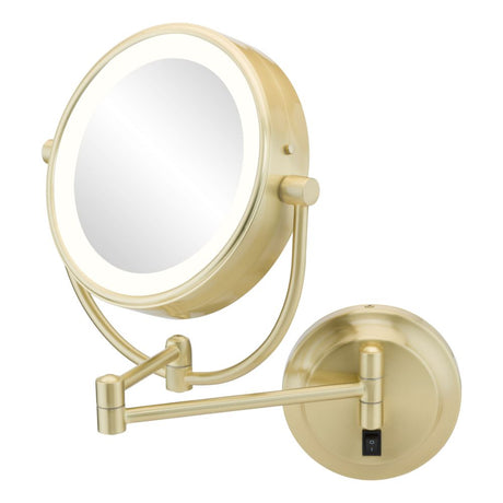 Aptations 945-2-135HW Brushed Brass Lighted Wall Mirror - Hardwired 