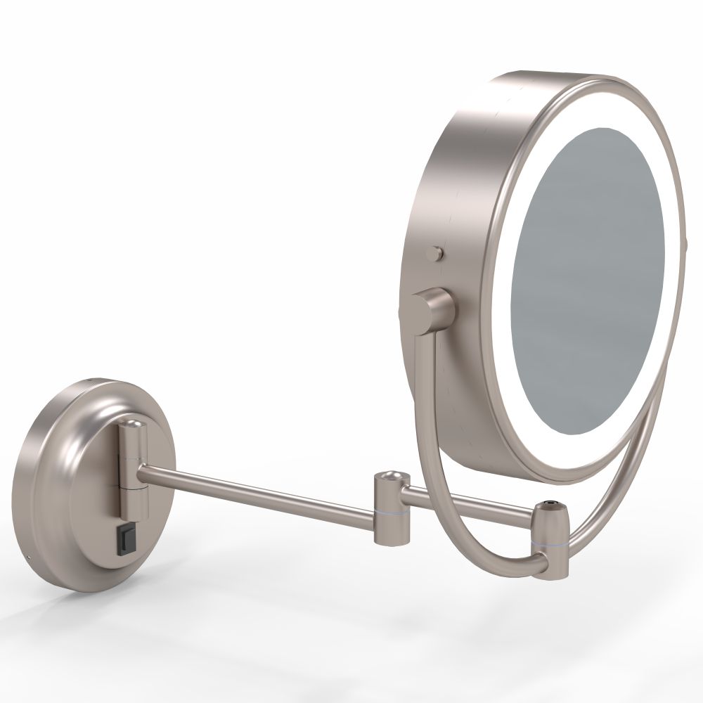 Aptations 945275HW Brushed Nickel Lighted Wall Mirror Hardwired