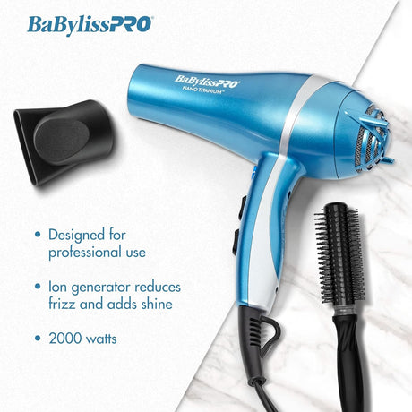 Babyliss Pro 2000 Watt Nano Titanium Dryer - BNT5548 