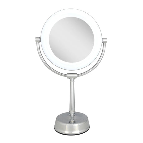 Zadro Lexington SLVRLT310 Chrome Tabletop Lighted Makeup Mirror 
