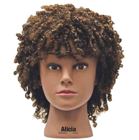 Celebrity Alicia Ethnic Curly Hair Mannequin Head 