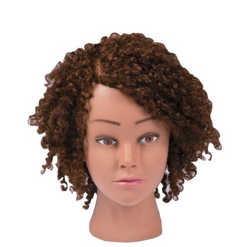 Marianna Ms. Maya Dark Skin Complexion Curly Hair Mannequin Head 