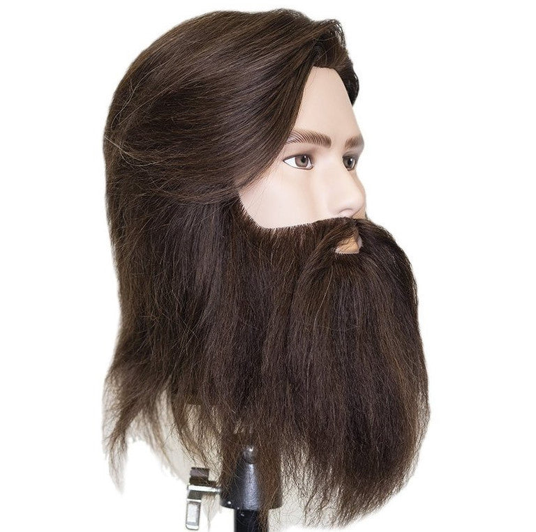 Liam 100% European Hair Mannequin w/ Mustache & Beard 